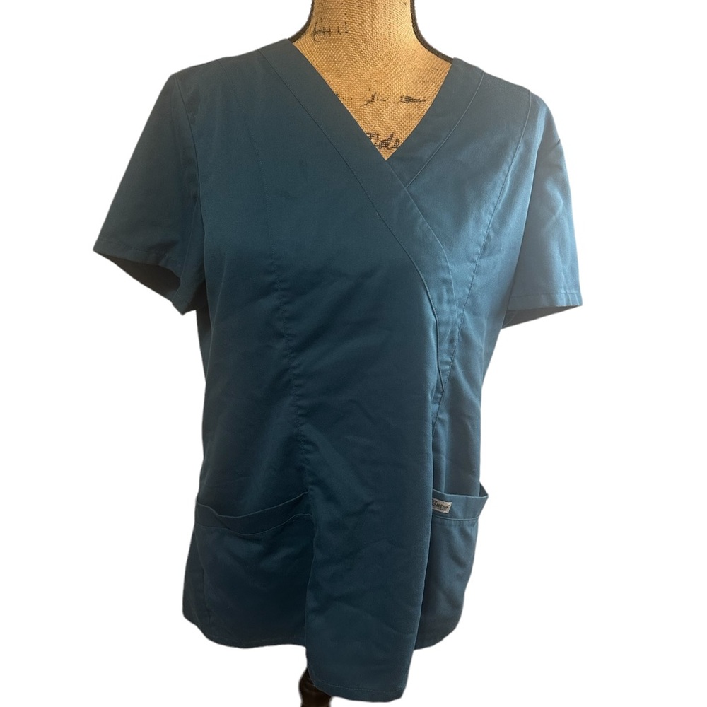 Grey's Anatomy Signature Scrub Top Turquoise,  Womens Large